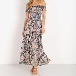 🙅‍♀️SOLD Amethyst Shirred Sundress Nightfall Purple Floral Boho Festival Size S